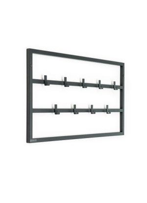 Industrialny wieszak ścienny Hakki 80cm CZARNY MAT stalowy wiszący loft