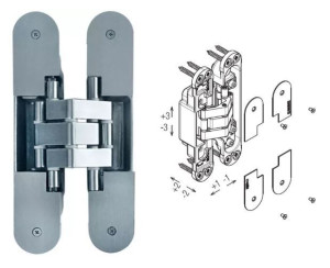ZAWIAS WPUSZCZANY KINOX K7316 3-D Koblenz Stal nierdzewna