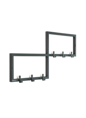 Wieszak loftowy metalowy spawany stalowy do holu Endi 90cm CZARNY MAT
