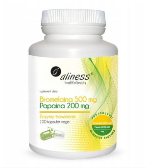 Aliness Bromelaina 500mg Papaina 200mg 100k Enzymy