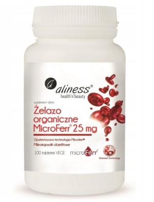 Aliness żelazo organiczne MicroFerr 25 mg 100 tab