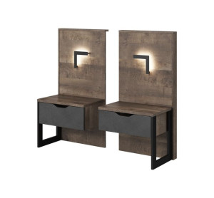SZAFKA NOCNA STOLIKI LED Komplet 2szt ARUBA Dąb Sand Grange + Matera