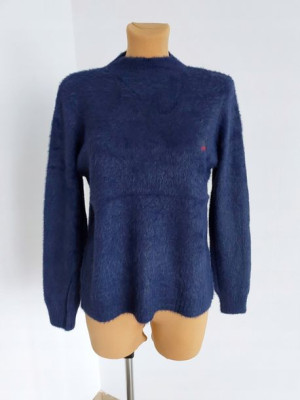 Sweter Damski Wygodny Bluzka Alpaka Granat