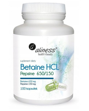 Aliness betaine HCL 650MG pepsyna enzymy 150