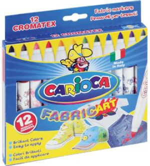 Pisaki do tkanin zestaw 12 kolorów Carioca Cromatex