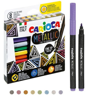 Pisaki metaliczne - zestaw 8 kolorów Carioca Metallic