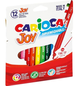 Zestaw pisaków Carioca JOY 12 kolorów łatwozmywalne