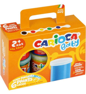 Farba do malowania palcami Carioca tempera 80ml 6 kolorów