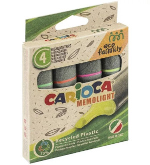 Zakreślacze Carioca EcoFamily 4 intensywne kolory