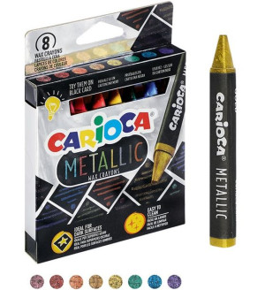 Zestaw - Kredki świecowe metaliczne 8 kolorów Carioca