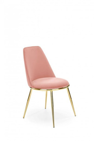 Krzesło welurowe glamour różowe złote K460