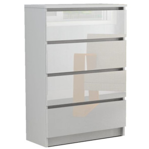 Komoda 4 szuflady LIRA 4S 80 cm biały / wysoki połysk AKRYL