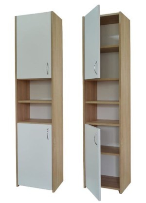 Słupek łazienkowy PAWEŁ 2D 30 cm dąb sonoma / biały