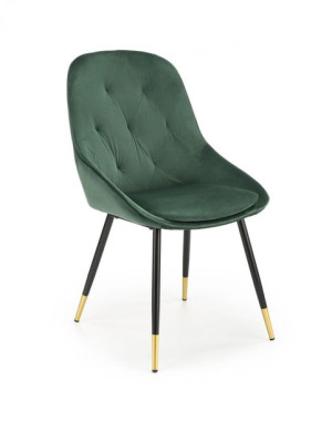 Krzesło welur glamour ciemno zielone / złote K437