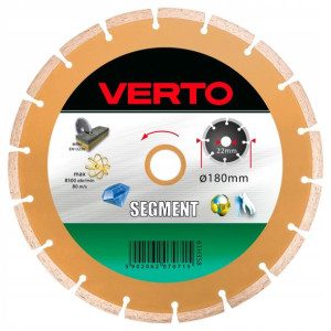 Tarcza diamentowa 180x22.2mm segmentowa VERTO 61H3S8