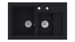 BERG TRIO zlewozmywak granitowy 1,5-kom czarny metaliczny BRT12513 1,5 OC