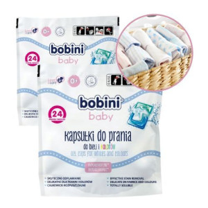 Kapsułki do prania Bobini Baby do bieli i kolorów (24 szt. ) x 2 opakowania