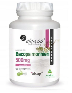 Aliness bacopa monnieri 500 extract 50% adaptogen