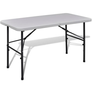 Stół kempingowy biały (122 cm) wykonany z HDPE