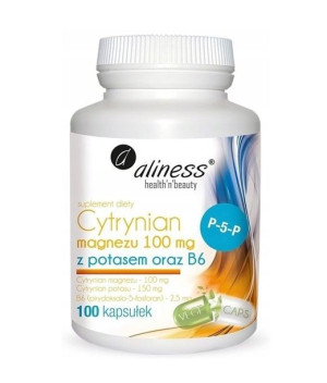 Aliness cytrynian magnezu 100mg z potasem B6 p-5-p