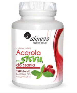 Aliness acerola ze stewią do ssania wit C 120 tab