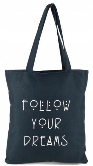 Torba Bawełna Czarna,,follow You Dreams,, Nowość!!