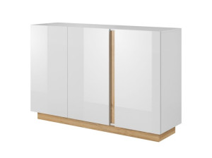 Pojemna Komoda z Półkami 138 cm ARLET BIAŁY POŁYSK