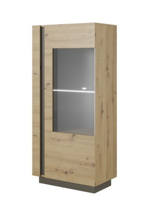 Stojąca Witryna Barek + Oświetlenie LED 72 cm  ARLET DĄB ARTISAN