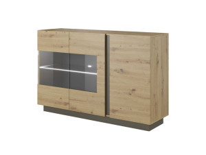 Witryna Komoda + Oświetlenie LED 138 cm ARLET DĄB ARTISAN