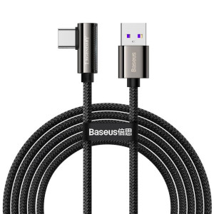 Kabel USB do USB-C kątowy Baseus Legend Series, 66W, 2m (czarny)