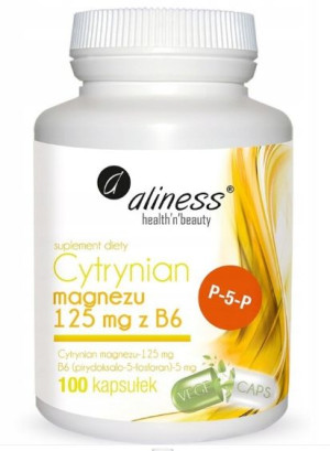 Aliness cytrynian magnezu 125 mg B6 p-5-p 100k