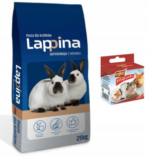 Karma Pasza dla królików Lapina 25kg GRATIS wapno