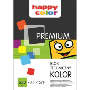Blok techniczny A3 10 kolorów 220g. PREMIUM HA 3722 3040-09 HAPPY COLOR