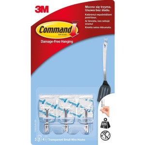 Przezroczyste Haczyki 3M COMMAND z metalowym uchwytem 17067CRL