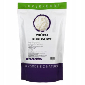 WIÓRKI KOKOSOWE 1000g Naturalne Wysoka Jakość 1kg