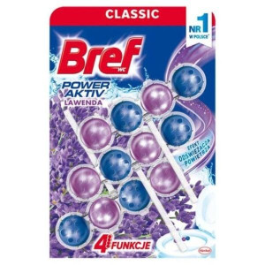 Bref Power Aktiv, zawieszka do WC 4 Function, Lavender, 3 szt.
