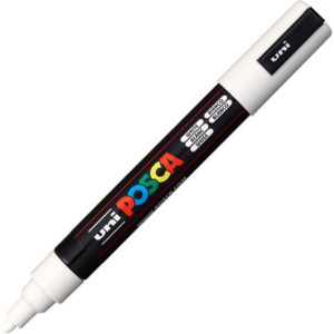 Marker z farbą plakatową Posca PC-5M, biały, Uni