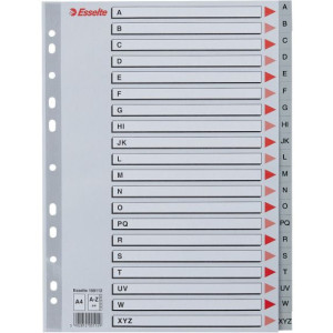 Przekładki plastikowe szare PP A4 A-Z alfabetyczne 100112 ESSELTE