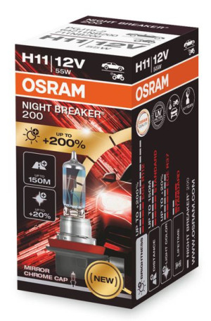 Żarówka H11 55w 12v Night Breaker 200 +200% Osram