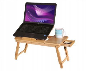 Przenośny Bambusowy Stolik Pod Laptopa Do Łóżka