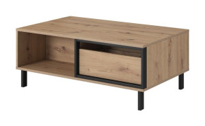 Stolik Kawowy Ława Wysokie Nóżki Nero Dąb Artisan