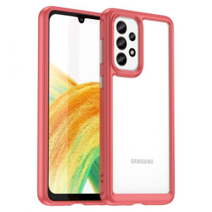 Etui Outer Braders z Ramką do Samsung Galaxy A33 5G czerwony