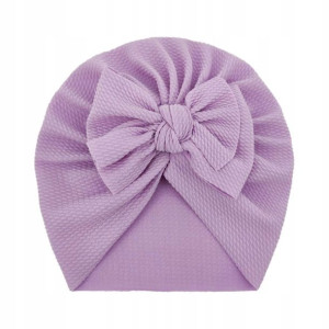Turban niemowlęcy z kokardką, czapka dziewczęca