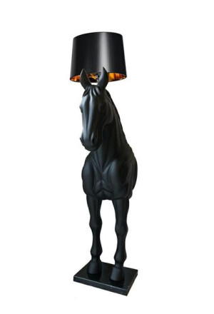 Lampa podłogowa KOŃ HORSE STAND S czarna - włókno szklane