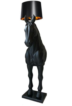 Lampa podłogowa KOŃ HORSE STAND M czarna - włókno szklane