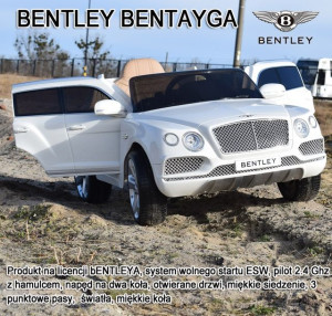 Samochód na akumulator Bentley Bentayga Biały