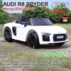 Pojazd auto na akumulator AUDI R8 Spyder RS EVA 2 4G Biały