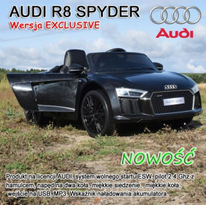 Pojazd auto na akumulator AUDI R8 Spyder RS EVA 2 4G Czarny