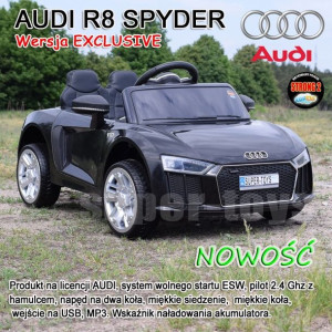 Pojazd auto na akumulator Audi R8 Czarny
