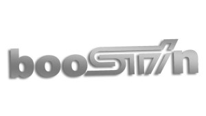 Wycinana naklejka BOOSTIN subaru sti srebrna